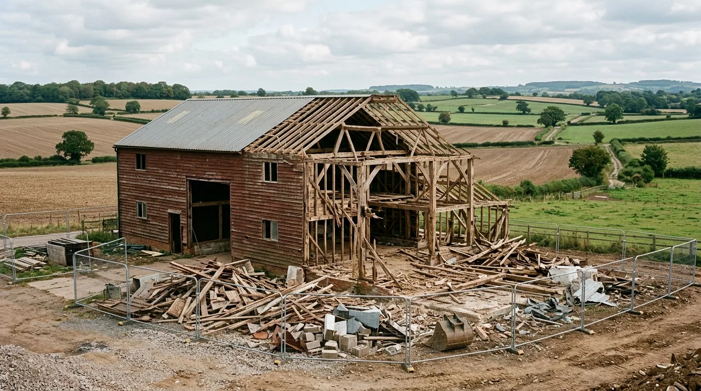 The finished result of professional barn demolition: the completed work looking clean, correct and — Springfield, MO